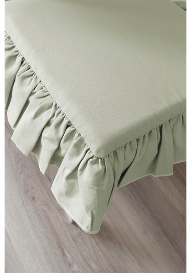 Fırfırlı Sıvı & Leke Itici Iskandinav Sandalye Minderi Su Yeşili Diğer