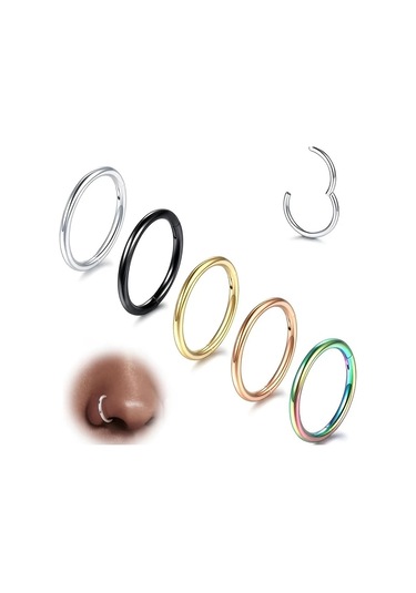 Willowhaven 5 Adet 316l Paslanmaz Çelik Burun Halkası Tragus Kıkırdak Helix Küpe Çok Renkli