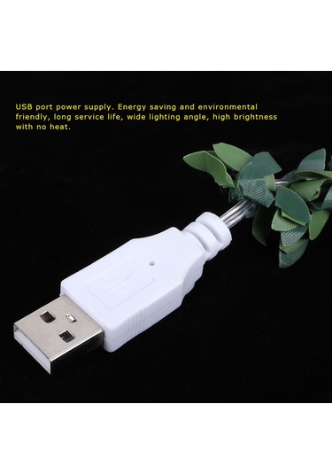 Skycity Usb Beslemeli 30 Led Işıklı 3 Metre Bakır Tel Sarmaşık Dekoratif Işık, Sıcak Beyaz, Noel Ve Parti İçin