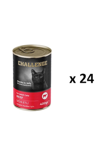 Challenge Sığır Etli Kedi Konservesi 400 G X 24 Adet