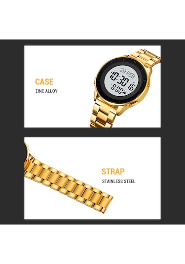 Skmeı 2300 Kıble Yönü Göstergesi Dijital Saat Işıklı Yer İşareti Fonksiyonu Elektronik Saat - Gümüş