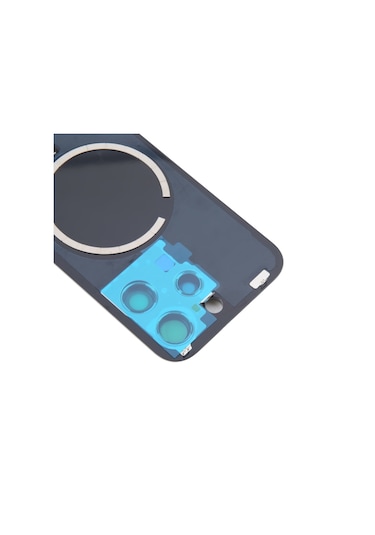 Teknonet Apple Uyumlu iPhone 16 Pro Kamera Camlı Batarya Kapağı + Magsafe Flex - Siyah Siyah