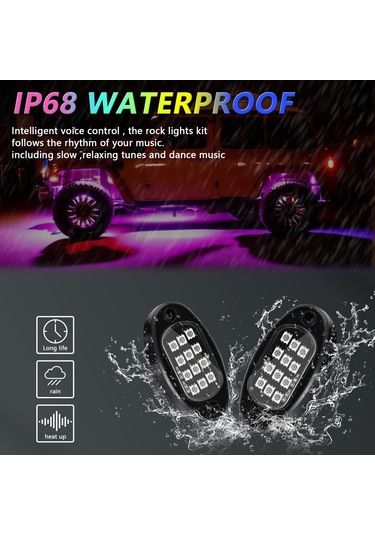 Led Kaya Işıkları 4 Adet Çok Renkli Led Işıklar Parlaklık K22432-4-3