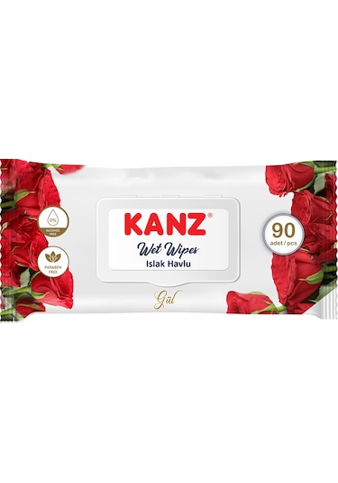 Kanz Islak Mendil Gül 90'Lı