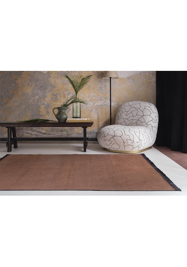 Jassrug Saçaklı Dokuma Kilim 120x180 Kahverengi