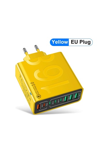 Walkesen Tip C Usb Çoklu Şarj Cihazı 8 Bağlantı Noktalı Hızlı Şarj iPhone Uyumlu, 15 Xiaomi Huawei Pd Duvar Şarj Dedistribütör Garantili