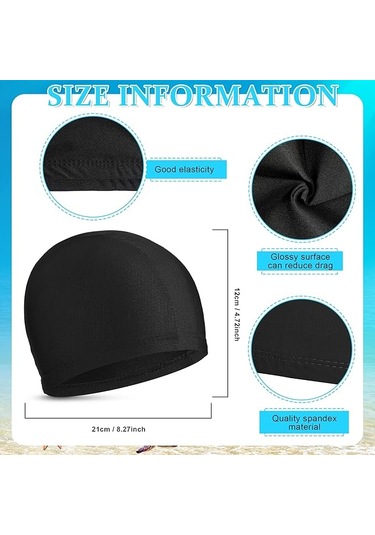 Adet Elastik Yüzme Boneleri Rahat Kumaş Yüzme Boneleri Hafif Siyah - Kırmızı