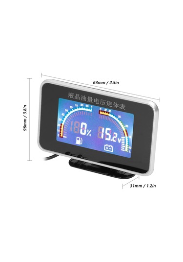 Yifomall Siyah Plastik Yakıt Göstergesi Ve Voltmetre -40 C'den 50 C'ye Çalışma Sıcaklığı