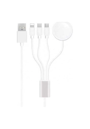 Sandwich Genel Kullanım Beyaz Akıllı Saat Şarj Kablosu, 3w Qi, Abs/tpe, 4ft, 5v/1a Çıkış