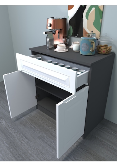 Antrasit- Beyaz Bar Tezgahı, Mutfak Masası