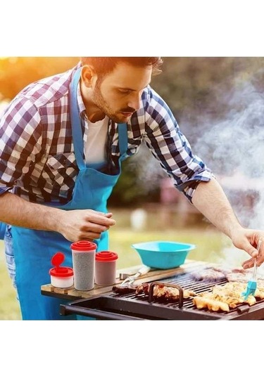 Trendooze 4 Parça Nem Geçirmez Koyu Mor Plastik Baharatlık Tuz Biberlik Kamp Piknik Seyahat Gaojunshop01 Mor