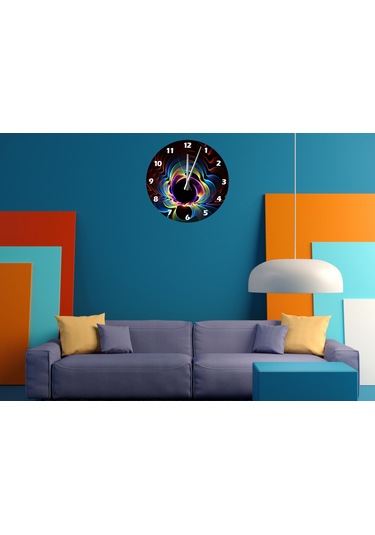 Ti-play Renk Dalgaları 30x30cm Akrilik Dekoratif Modern Duvar Saati ÇOk Renkli