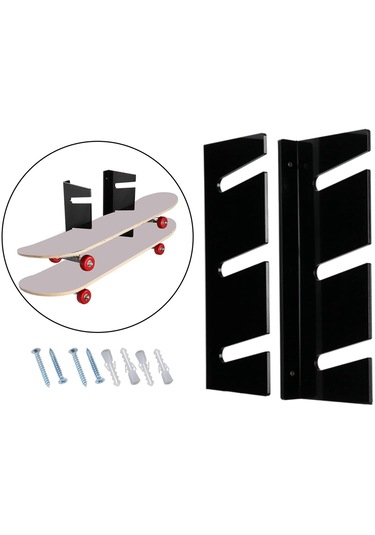 Dolıty Kaykaycılar Için Kaykay Duvara Montaj Vitrin Siyah Siyah