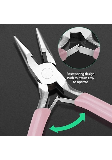 8 Stil Takı Pense Araçları Ve Ekipman Seti Uzun İğne Yuvarlak Burun Kesme Tel Round-nosed Pliers