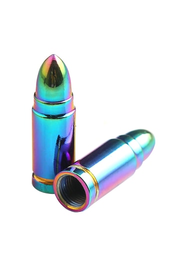 Aubyhe Alüminyum Gövde Lastik Valf Kapakları - Koyu Gri, Dayanıklı, Evrensel Uyum Otomobil, Suv, Bisiklet, Motosiklet - Kolay Kurulum Bullet Tipi