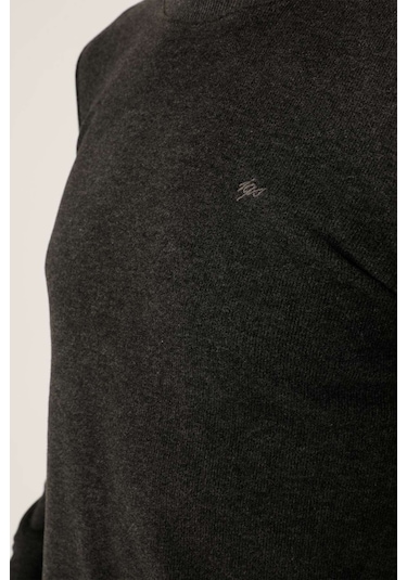 İgs Erkek Antrasit Standart Bisiklet Yaka Triko Antrasit