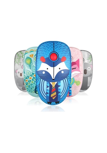 Novahub Fude V8h 2.4 Ghz Kablosuz Sessiz Fare - İnce, Komforlu Tasarım, Uzun Pil, Tilki Desenli 001/ 001