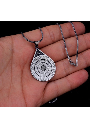 925 Ayar Gümüş Esma-ül Hüsna Nazar Ayeti Yazılı Kolye