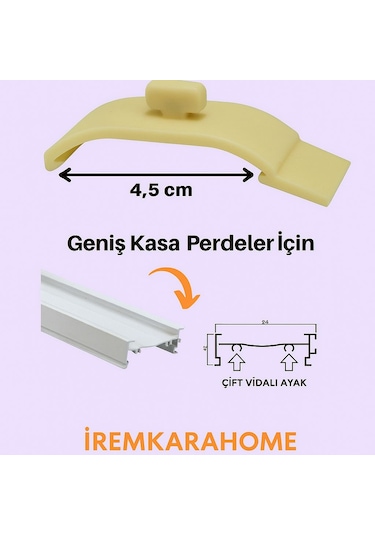 Zebra Perde Montaj Aparatı Takmatik - Portray 10 Adet Beyaz