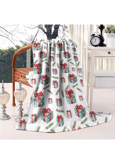 Noel Desenli 60x80 İnç Polar Battaniye, Yumuşak, Hafif Ve Kalın, Erkek, Kadın Ve Çocuk İçin Noel Hediye Çam Ağacı
