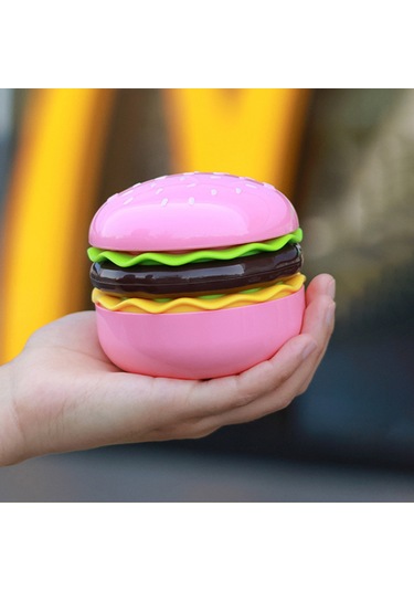 Kosona Usb Şarjlı 360 Ayarabilir Mini El Venti, Güzellik Aynalı Ve Taşınabilir, Hamburger Desenli Mavi Rüzgar, Yaz İçin Pratik - Pembe