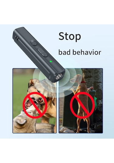 Moveevo Usb Şarjlı Taşınabilir Ultrasonik Köpek Kovucu & Anti-havlama Cihazı, Led Göstegeli Kordonlu