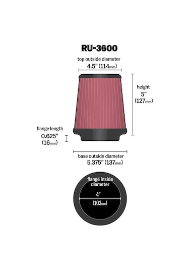 Kn Ru-3600 Açık Hava Filtresi