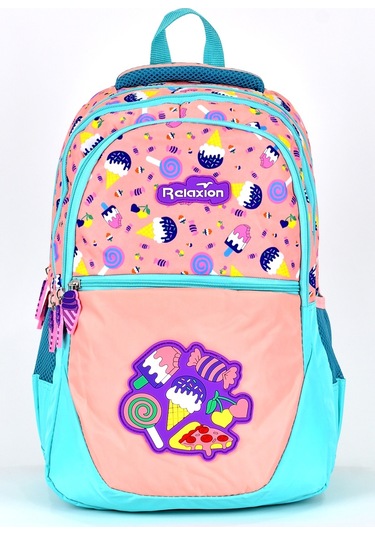Elatae Ortopedik Çok Gözlü İlkokul Sırt Çantası Ve Beslenme Çantası Seti Dondurma Desenli 1350