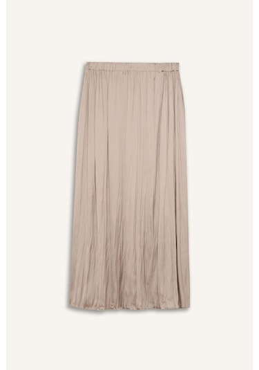 DeFacto A Kesim Basic Düz Saten Maxi Etek D2139AX24WNBG705 Bej