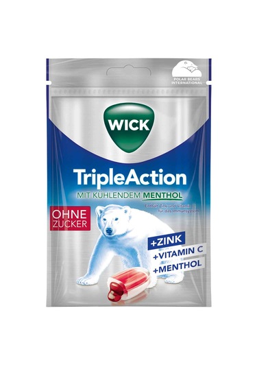 Wick Bonbon Triple Action Mit Sirup Gefüllt Zuckerfrei 72 G