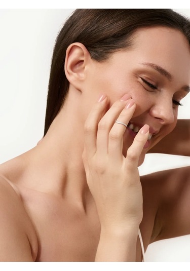 Zoloto Russkih 925 Ayar Gümüşten Fiyanit Taşlı Parmak Eklemi Halkası 363183195 Gri