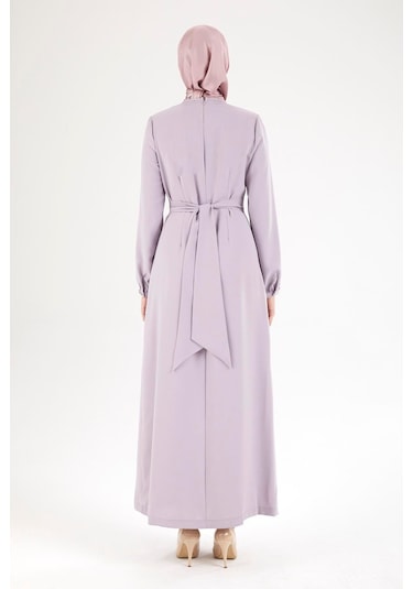 Armine Trend Belden Halka Desenli Elbise-lila 25yt926 Lila Armine Trend Belden Halka Desenli Elbise-lila 25yt926 Lila
