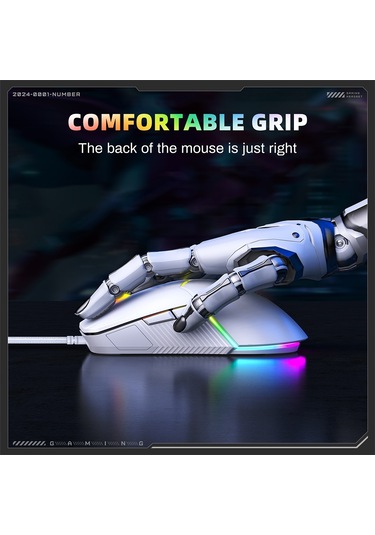 Onıkuma Cw929 Rgb 6400dpı Kablolu Fare Beyaz Diğer