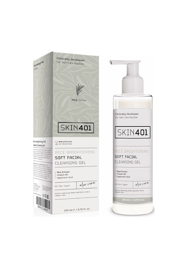 Skin401 Pirinç Özlü Aydınlatıcı Yüz Temizleme Jeli 200ml