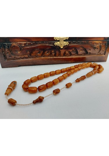 Soma Tesbih Mücahit Şener İmzalı Gümüş Sarmalı Kuka Tesbih Ölçü 8.2x12