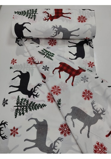 Ranforce Metrelik, Nevresimlik Kumaş - 100x240 Geyik Desen