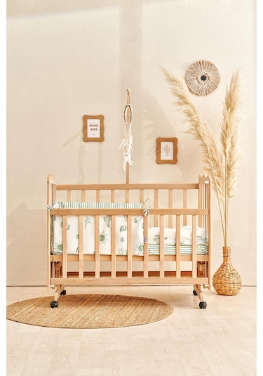 Soley Boho Bebek Yatak Koruyucusu 35x210 Yeşil