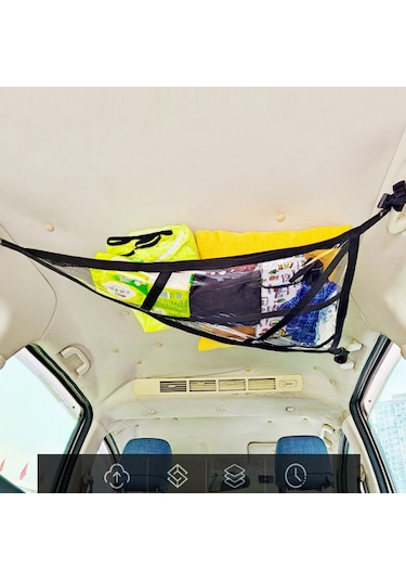 Cbtx Suv Tavan Saklama Ağı Araba Çatı Mesh Saklama Çantası 3 Saplı Modellere Uygun, Özellikler: Şeffaf Pvc+takviye Dokuma