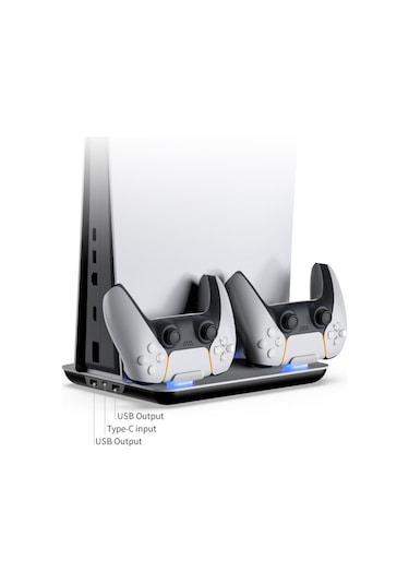 Dobe PS5 Multi Fonksiyonlu Konsol Şarj Standı Fanlı Beyaz