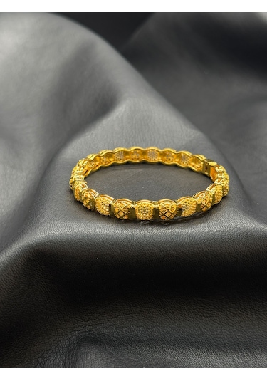 Paslanmaz Çelik Desenli Gold Bileklik Altın