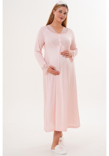 Mecit 6330 Pudra Sabahlıklı Lohusa Pijama Takımı