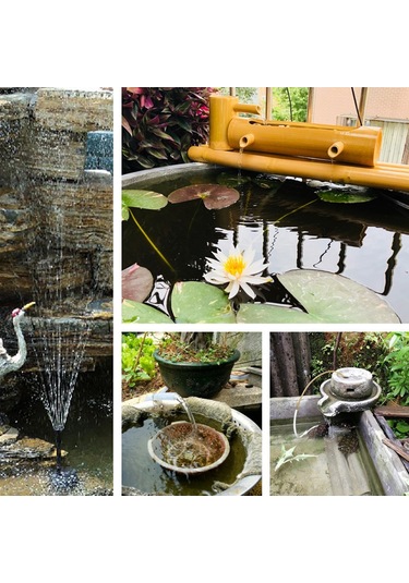 Reedark Güneş Enerjili Bahçe Çeşmesi - 5/7 Nozullu Yüksek Verimli Şelale Sistemi 2w/4w/6w