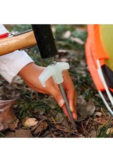 Pazly Parlak Çadır Spiral Çivi - Yüksek Dayanımlı Çelik 250mm Kamp Kazığı Gümüş Renk Gümüş