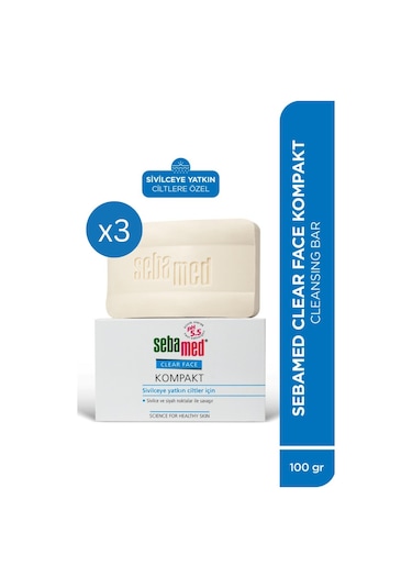 Sebamed Clear Face Kompakt Sabun 100 Gr X 3 Adet