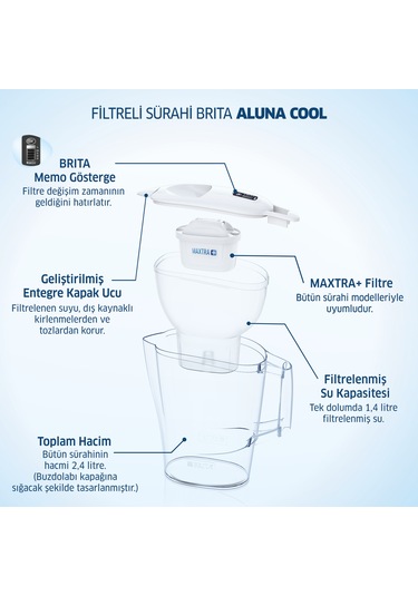 BRITA Aluna Cool Filtreli Su Arıtma Sürahisi - Beyaz