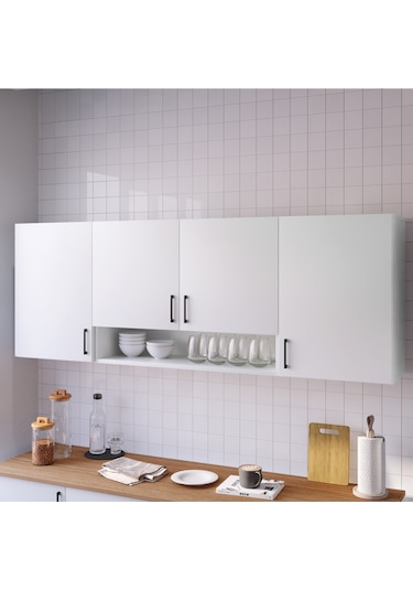 Nays Mutfak Dolabı Üst Modül 200 Cm Beyaz