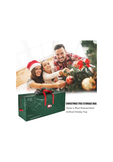 Yifomall Yeşil 8 Ft Altı Noel Ağacı Depolama Çantası - Su Geçirmez, Toz Proof, 135x34x68cm, Çift Reçme, Taşınabilir, Etiket Penceresi Yeşil