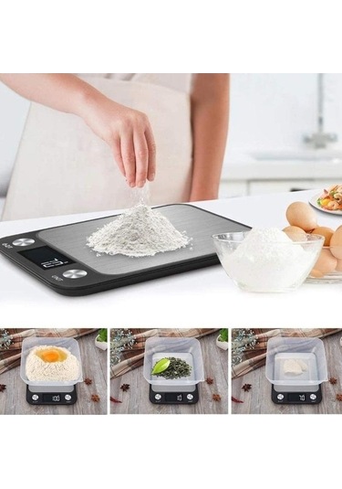 Ulzyvf Yiyecek Ve Terazisi Teraziler Tasarım Tartı Pişirme Paslanmaz Mutfak Kahve İçin Elektronik Dijital Dengesi Çelik Akıllı 10kg Lx Siyah Siyah