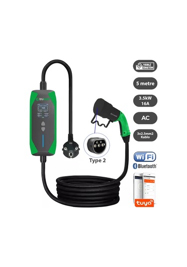 Truwatt 5 Metre 3.5kw Taşınabilir Elektrikli Araç Şarj Aleti