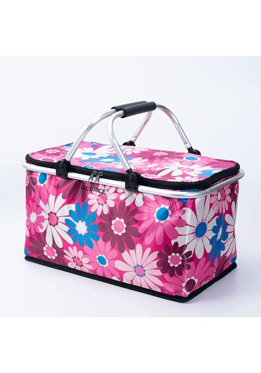 Lıcorıce Katlanabilir Kamp Taşınabilir Buz Torbası Yalıtımlı Öğle Yemeği Kutusu, Açık Saklama Sepeti Mor